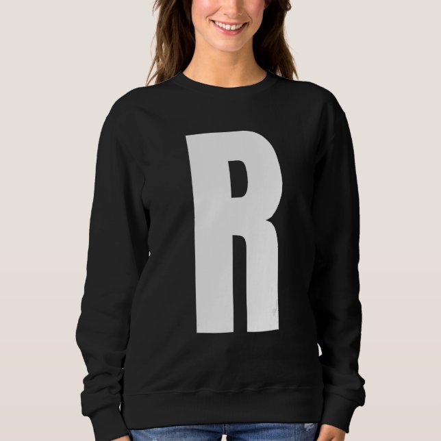 Moletom Capital Letter R Monogram Anton Font Initial Alpha (Frente)