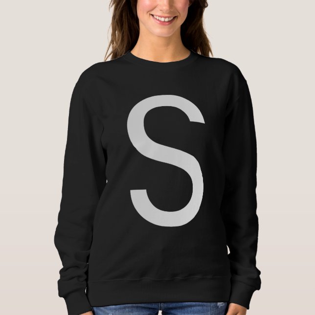 Moletom Capital Letter S Monogram Poppins Font Initial Alp (Frente)
