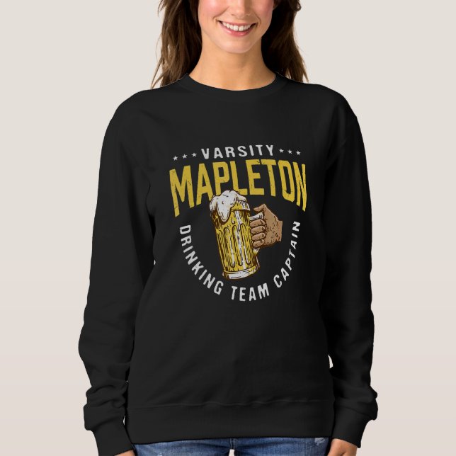 Moletom Capitão da Equipe de Bebedores de Mapleton  Cervej (Frente)
