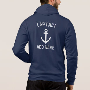 Moletom Capitão de navio-âncora náutico azul-marinho perso