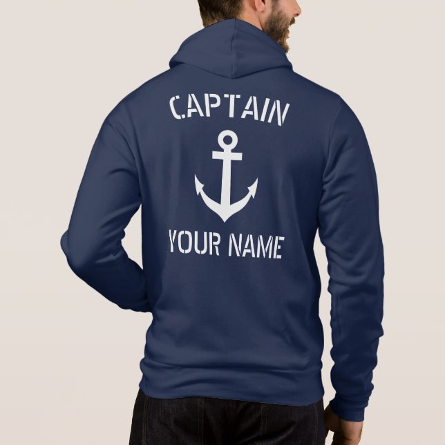 Moletom Capitão de navio marinho azul e branco (Verso)