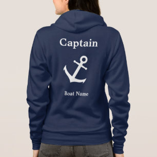 Moletom Capitão e Nome do Barco Azul e Branco Náutico