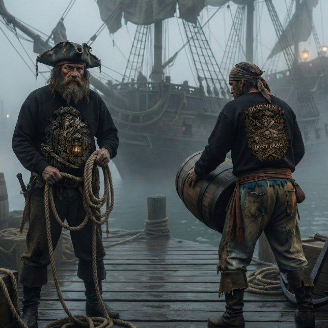 Moletom Capitão Maldito pelo Sal – Homens Mortos Não Se Ga (Criador carregado)