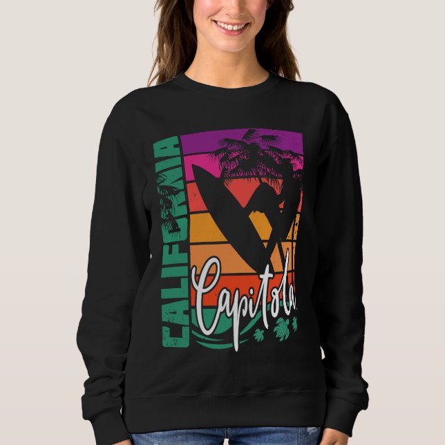 Moletom Capitola California Retro Sunset Beach Surfer Surf (Frente)