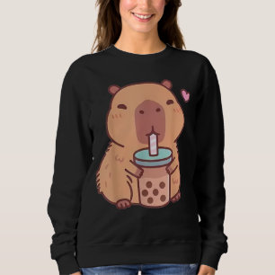 Moletom Capivara Fofa Kawaii Anime Bebendo Chá Bubble