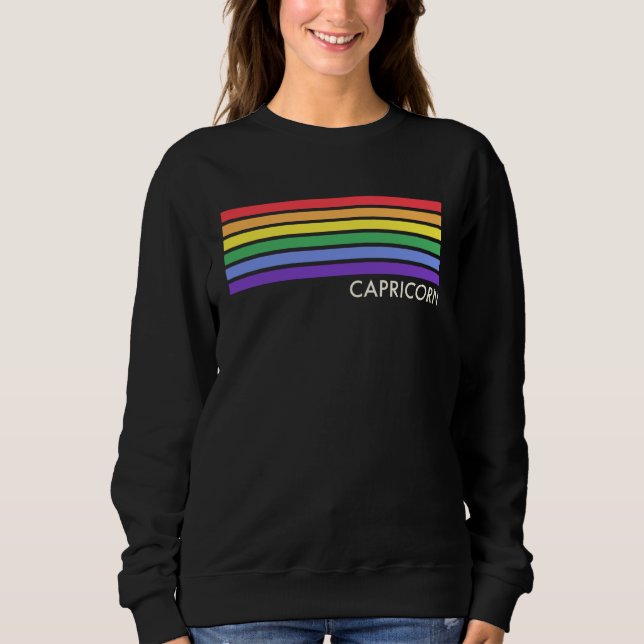 Moletom Capricorn Mimimalist Basic Subtle Gay Pride Rainbo (Frente)