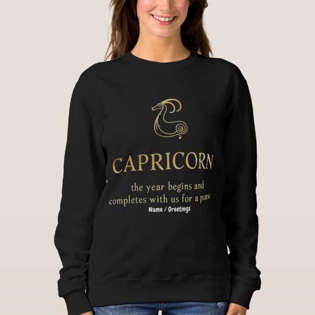 Moletom Capricorn Year Begins & Ends With Us Customizable (Frente)