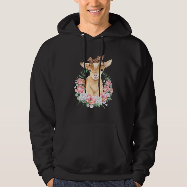 Moletom Caprino Bonito Com Flor De Cabeça De Leopardo Cuja (Frente)