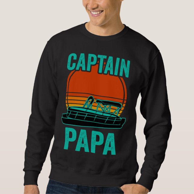 Moletom Captain Papa Pontoon Captain Dad Boat Lake (Frente)