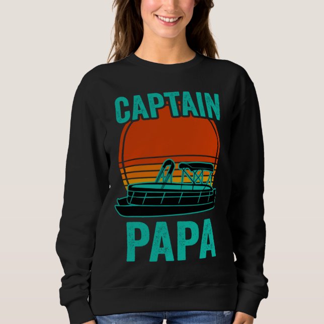 Moletom Captain Papa Pontoon Captain Dad Boat Lake (Frente)