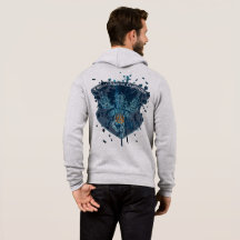 Capuz com Desenho de Mancha de Pintura de Dragão d