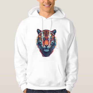 Moletom Capuz com Rosto de Tigre Artístico – Ousado & Eleg