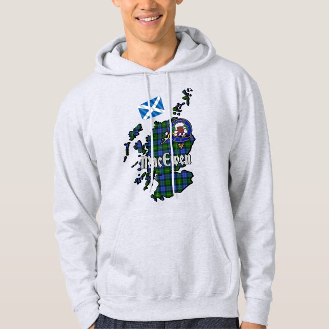 Moletom Capuz de adulto com emblema do clã MacEwen (Frente)