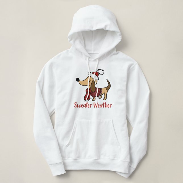 Moletom Capuz de cachorro de inverno Dachshund (Frente do Design)
