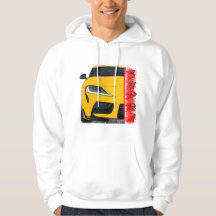 capuz de carro esportivo amarelo