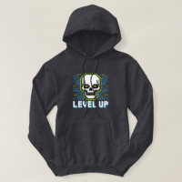 Capuz de Caveira de Jogador com Pixel Retro Nivela