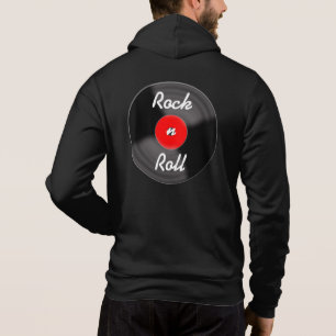 Moletom Capuz de Jaqueta de Vinil Vermelho Retro