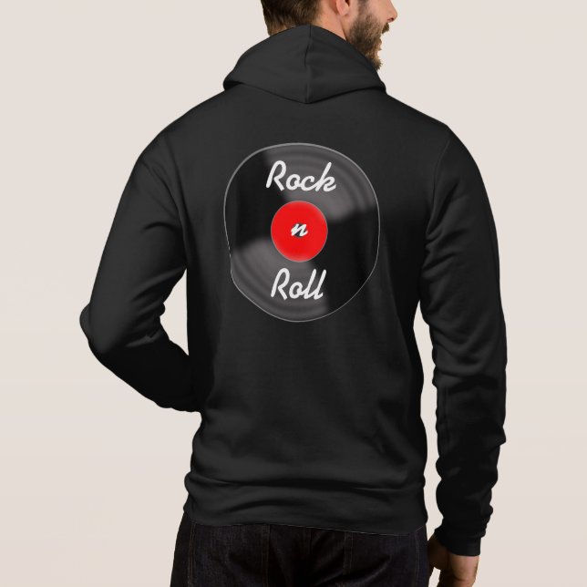 Moletom Capuz de Jaqueta de Vinil Vermelho Retro (Verso)