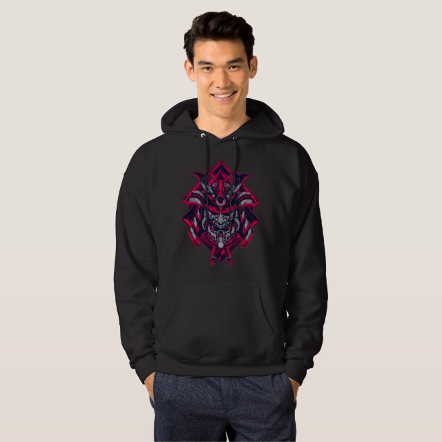 Moletom Capuz de Samurai Oni Cyberpunk (Frente Completa)