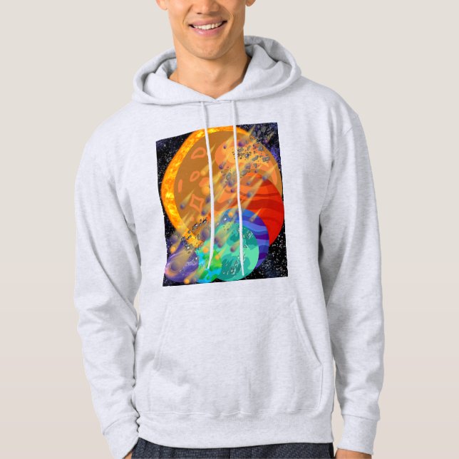 Moletom "Capuz Espaço Cósmico – Design de Planetas e Meteo (Frente)