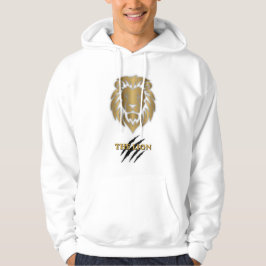 Moletom Capuz Gráfico Leão Dourado e Preto