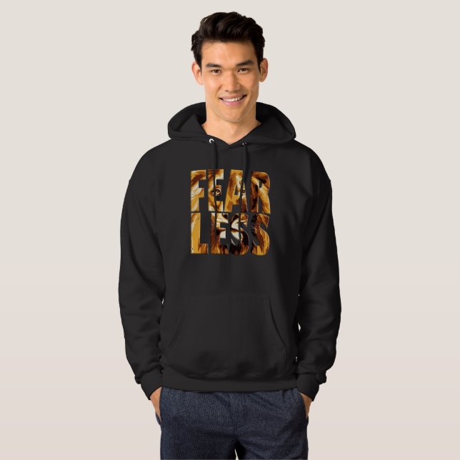 Moletom Capuz Leão Sem Medo - Streetwear Motivacional para (Frente Completa)