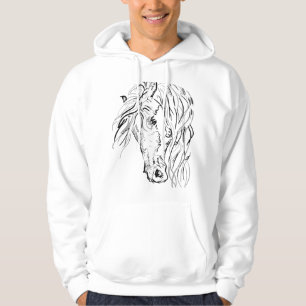 Moletom Capuz masculino de cavalo selvagem artístico - Est