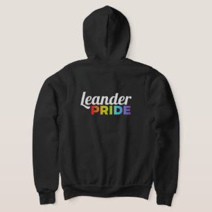 Moletom capuz preto com zíper frontal Leander Pride