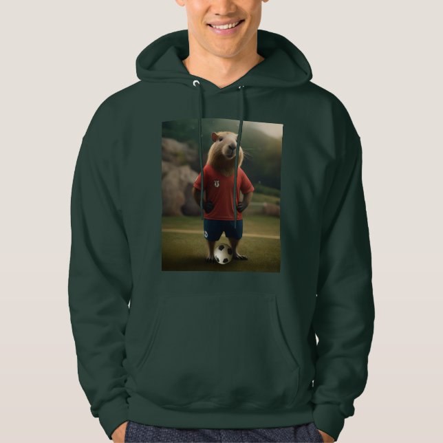 Moletom "Capybara com Ponta de Goal: A Estrela de Futebol  (Frente)