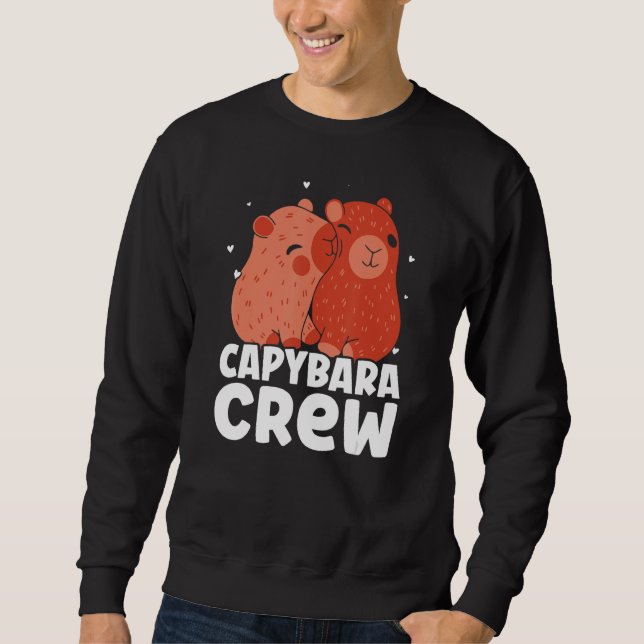 Moletom Capybara Crew  Animal Rodent Capybaras (Frente)