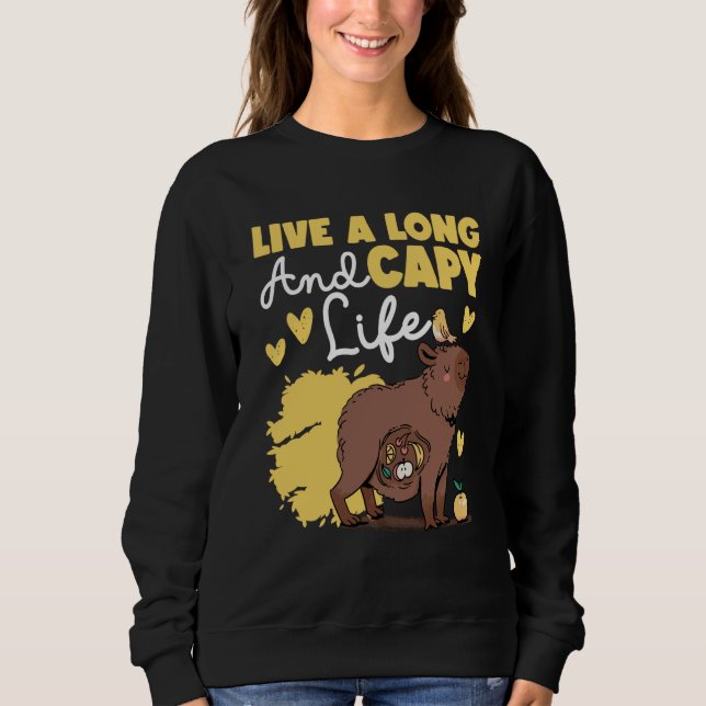 Moletom Capybara Live A Long And Capy Life (Frente)