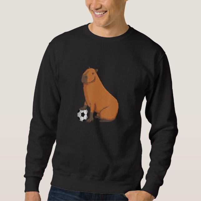Moletom Capybara Meme Soccer player with Football (Frente)