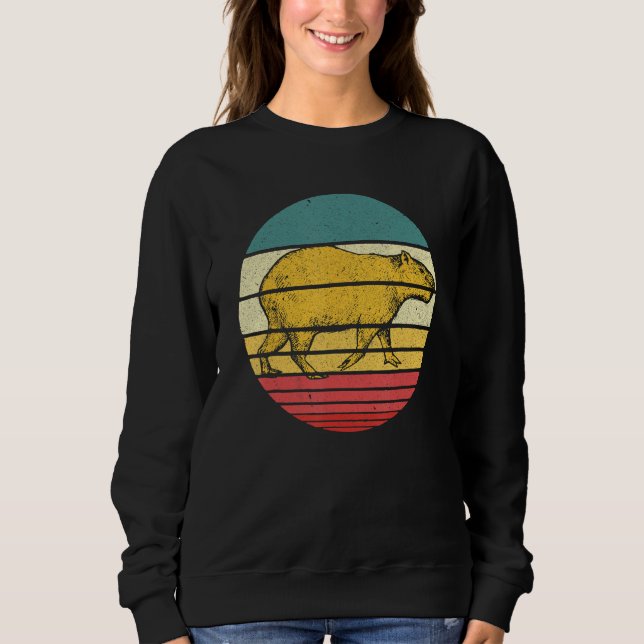 Moletom Capybara Retro Sunset Animal  Capybara Silhouette (Frente)