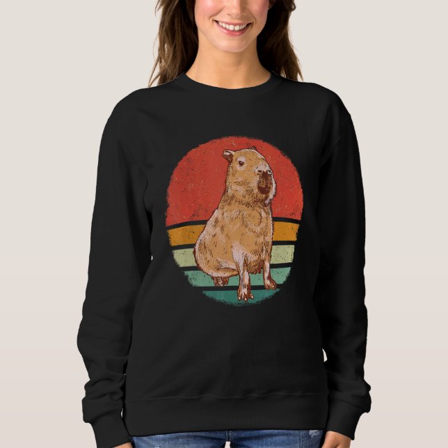 Moletom Capybara Rodent Animal Retro Sunset (Frente)