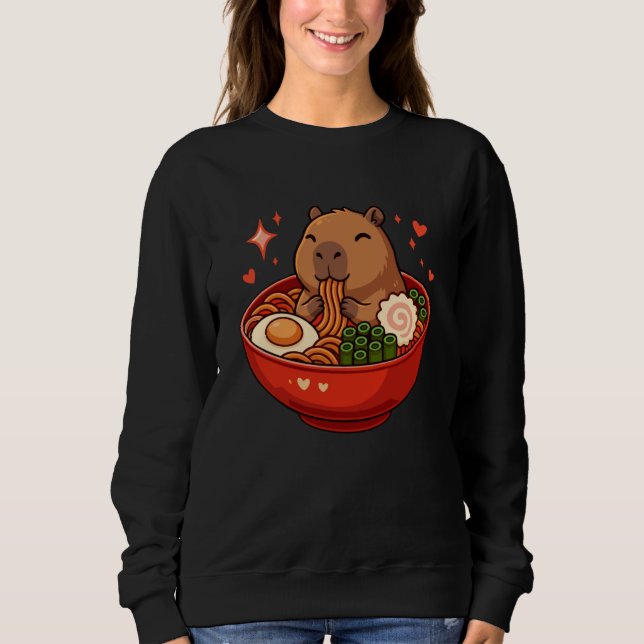 Moletom Capybara with Noodles Ramen Kawaii Capybara (Frente)