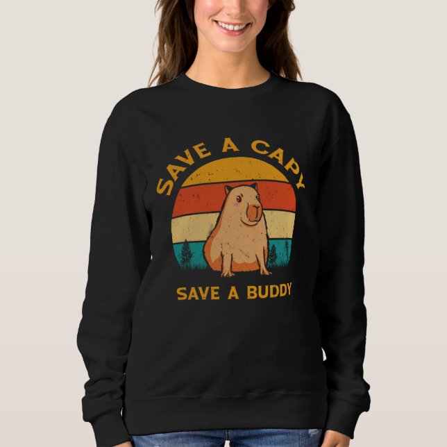 Moletom Capybara World Wildlife Day Animal Welfare Retro W (Frente)