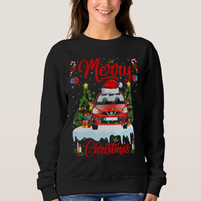 Moletom Car  Lights Xmas Tree Santa Car Christmas 1 (Frente)
