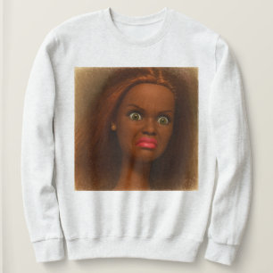 Moletom Cara de boneca nojenta engraçada Meme Pele Morena