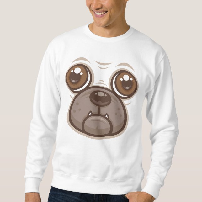 Moletom Cara de Cachorro Pug Desenho Animado (Frente)