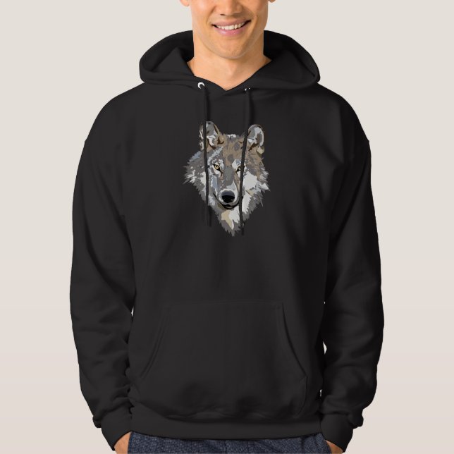 Moletom Cara do lobo no Hoodie para homens (Frente)
