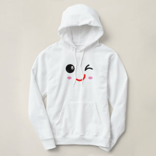 Moletom Cara piscando, sorriso Piscar os olhos