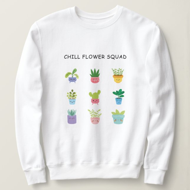 Moletom Caracteres de Flor de Enchimento de Corte (Frente do Design)