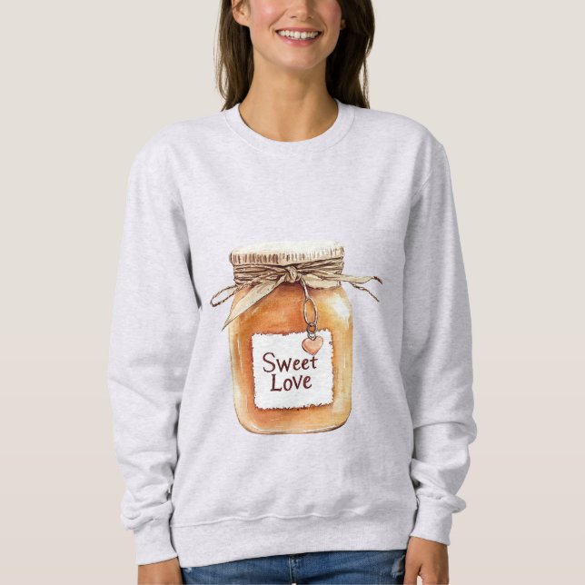 Moletom Caramel Sweet Love Jar with Pink Heart (Frente)
