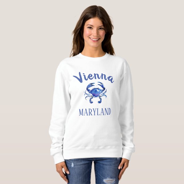 Moletom Caranguejo Azul de Viena Maryland (Frente Completa)