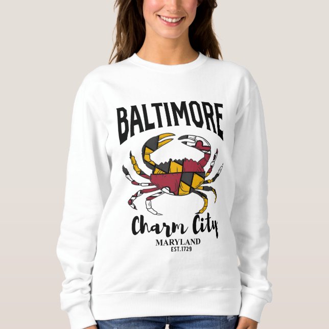 Moletom Caranguejo da cidade de Baltimore Charm (Frente)