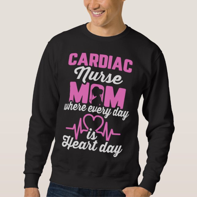 Moletom Cardiac Nurse Mom Cardiology Where Every Day is He (Frente)