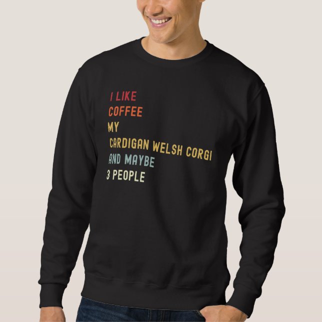 Moletom Cardigan Welsh Corgi - Cachorro E Café (Frente)