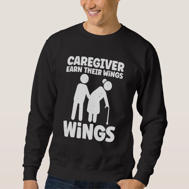 Moletom Caregivers Earn Their Wings Everyday Stick Person  (Frente)