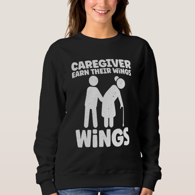Moletom Caregivers Earn Their Wings Everyday Stick Person  (Frente)