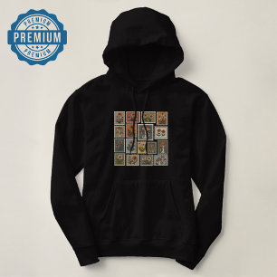 Moletom Carimbo de Vintage com Flores e Cogumelos